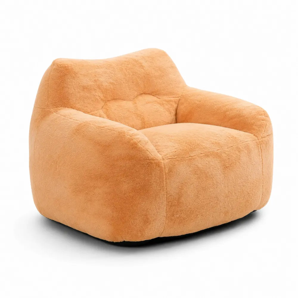 Poltrona in tessuto di peluche arancione 85x85x75 cm