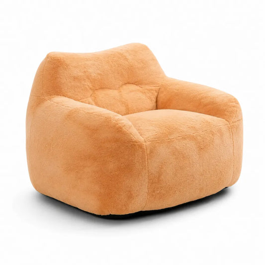 Poltrona in tessuto di peluche arancione 85x85x75 cm
