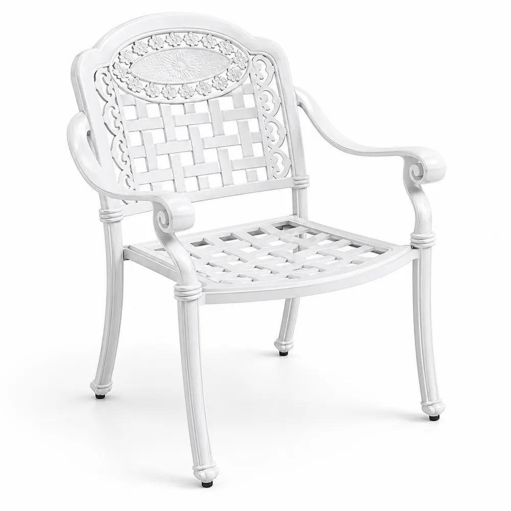 Sedia da giardino in alluminio bianco
