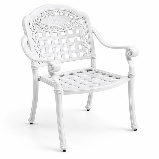 Sedia da giardino in alluminio bianco