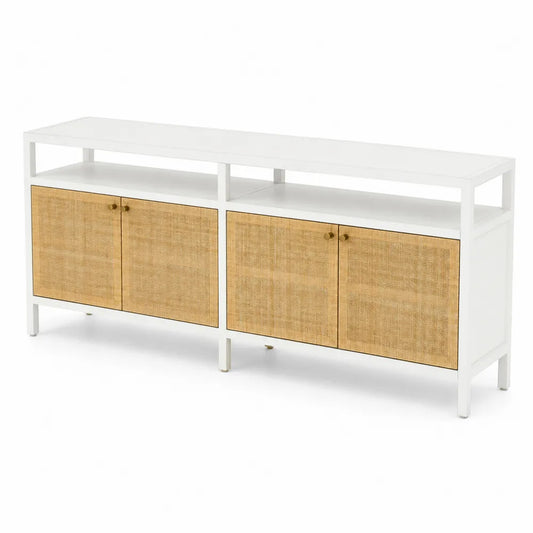 Mobile TV in Legno MDF con Ante in Rattan